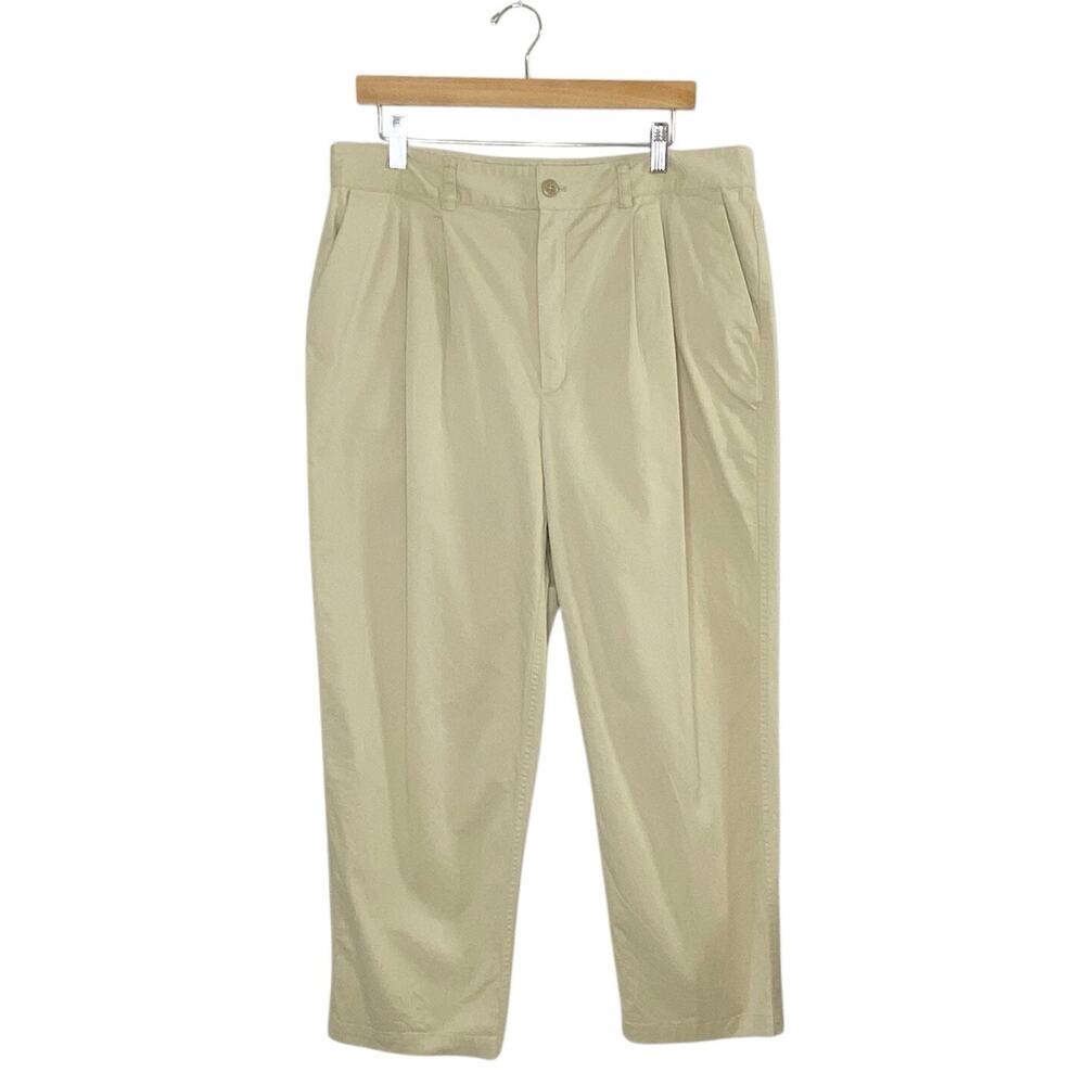 On 34th Pants Women's 14 High Rise Pleated Chino‎ Ankle Pants Stretch Safari